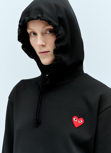 Comme Des Garçons PLAY Logo Patch Hooded Sweatshirt Black cpl0355025