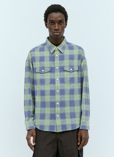 Visvim Pioneer Khadi Check Shirt Green vis0154004