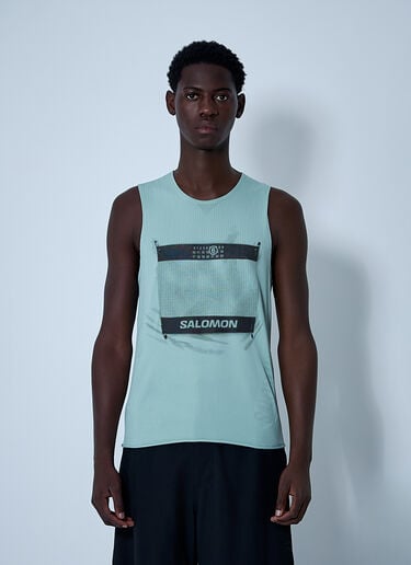 MM6 Maison Margiela x Salomon 徽标图案背心上衣  绿色 mms0161005