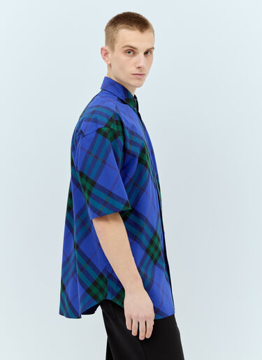 Burberry Check Short-Sleeve Shirt Blue bur0155042