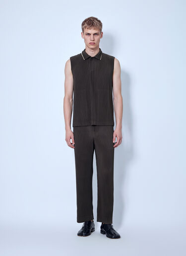 Homme Plissé Issey Miyake Pleated Sleeveless Top Brown hmp0166019
