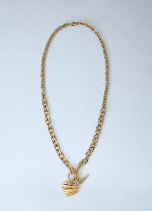 Chloé Pleated Heart Necklace Gold chl0265063