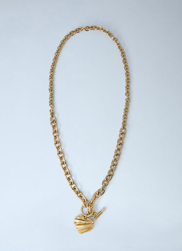 LN-CC® - Chloé: Pleated Heart Necklace - Gold Chloé Pleated Heart Necklace Gold chl0265063