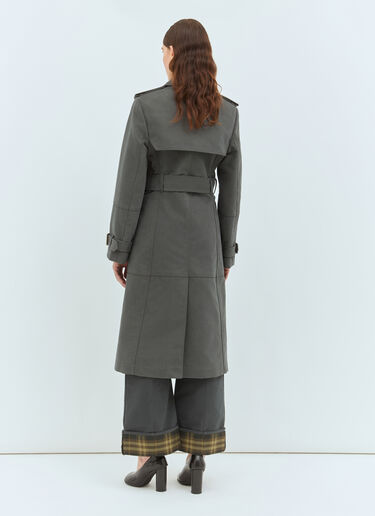 Burberry Long Cotton Nylon Trench Coat Grey bur0258003