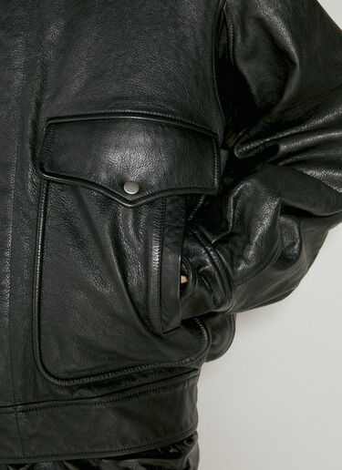 Oversized Leather Jacket Saint Laurent Oversized Leather Jacket Black sla0254034