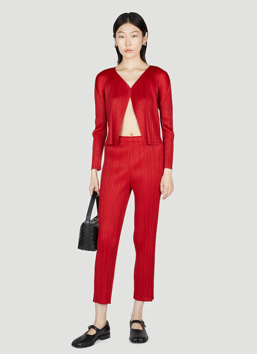 Pleats Please Issey Miyake Pleated Pants Red plp0253009