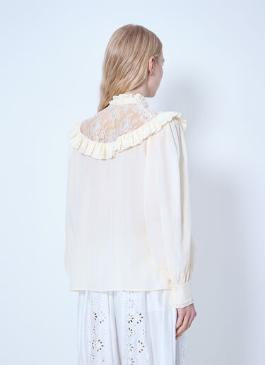 LN-CC® - Chloé: Ruched And Lace Detail Shirt - Beige Chloé Ruched And Lace Detail Shirt Beige chl0265012