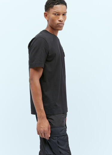 Moncler x Pharrell Williams 로고 패치 티셔츠 블랙 mpw0354006