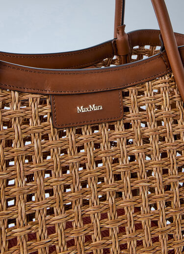 Max Mara Woven Leather Tote Bag Beige max0264044