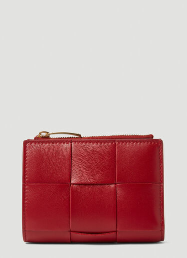 Bottega Veneta Bifold Zip Wallet Red bov0247160