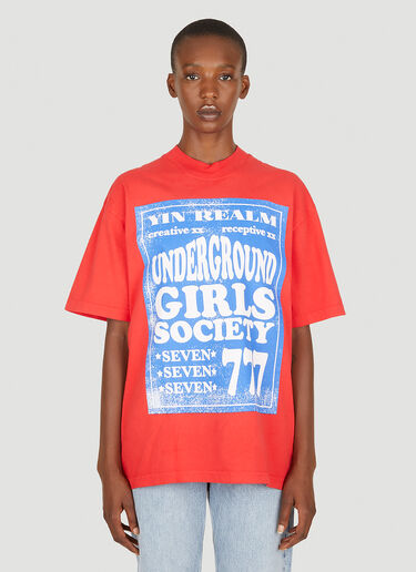 Come Tees Underground Girls Society Raver T-Shirt Red com0349001