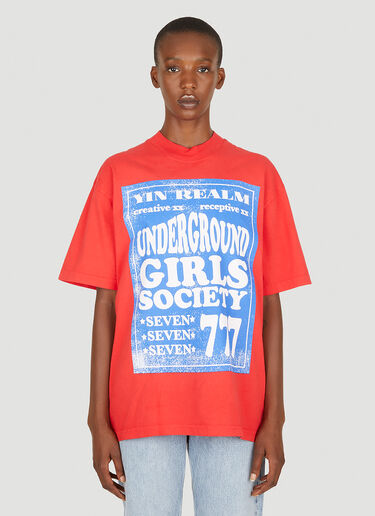 Come Tees Underground Girls Society Raver Tシャツ レッド com0349001