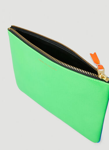 Comme Des Garcons Wallet Huge Logo Pouch Bag Green cdw0348013