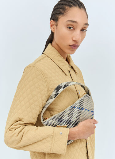 Burberry Check Mini Knitted Shoulder Bag Beige bur0257024