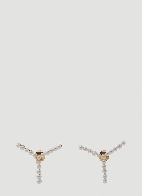 Gucci Faux Pearl Mini Y Earrings Black guc0251152