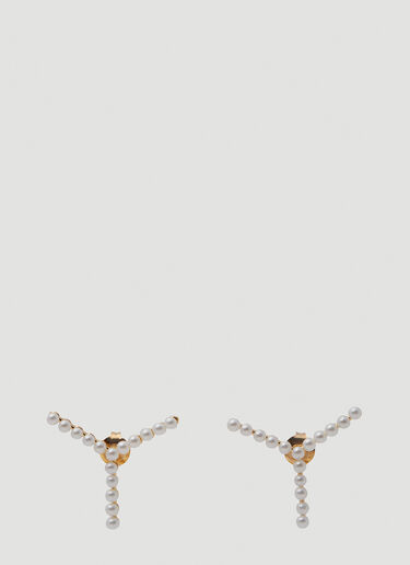 Faux Pearl Mini Y Earrings Y/Project Faux Pearl Mini Y Earrings White ypr0249026