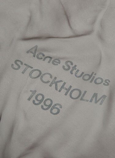 Acne Studios Logo Print Silk Scarf Grey acn0154044