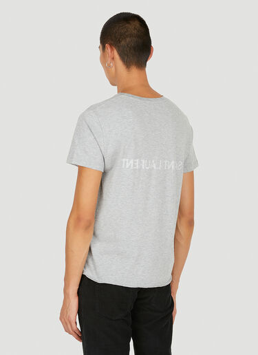 Saint Laurent Reverse Logo Print T-Shirt Grey sla0149016