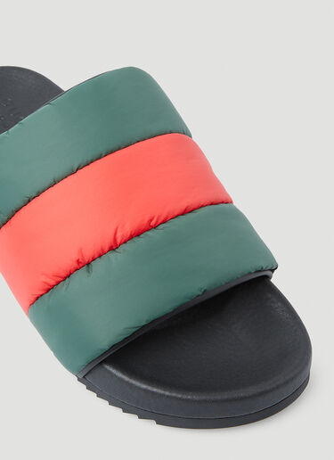 Gucci Web Stripe Padded Slides Green guc0150162