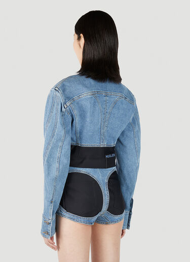 Mugler Corset Panel Denim Jacket Blue mug0251003