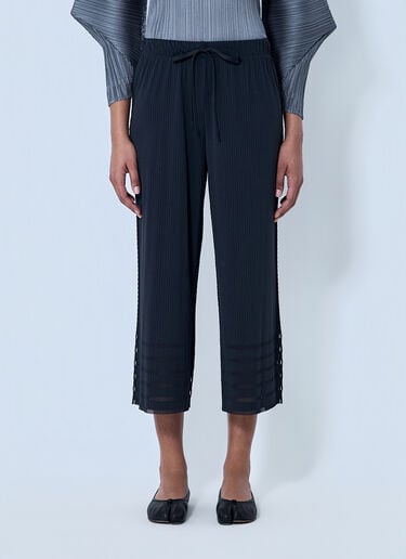 Pleats Please Issey Miyake Pleated Wide-Leg Trousers Black plp0264011