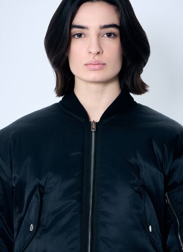 Alexander Wang Logo Embroidered Bomber Jacket Black awg0259010