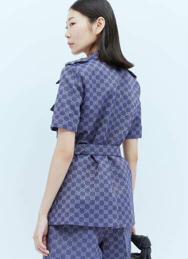 Gucci インターロッキング GG キャンバスミニドレス ブルー guc0253037