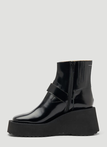 Buckled Wedge Ankle Boots MM6 Maison Margiela Buckled Wedge Ankle Boots Black mmm0247023