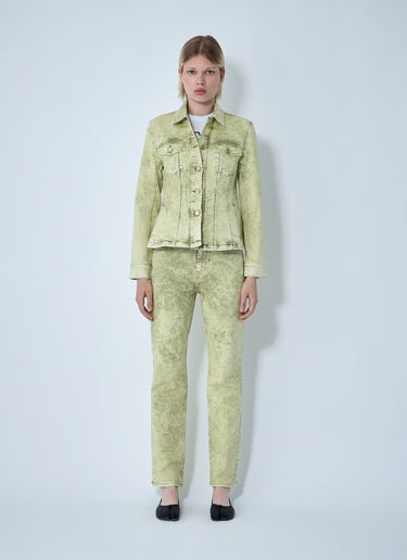 GANNI Foil Denim Jacket Green gan0260011