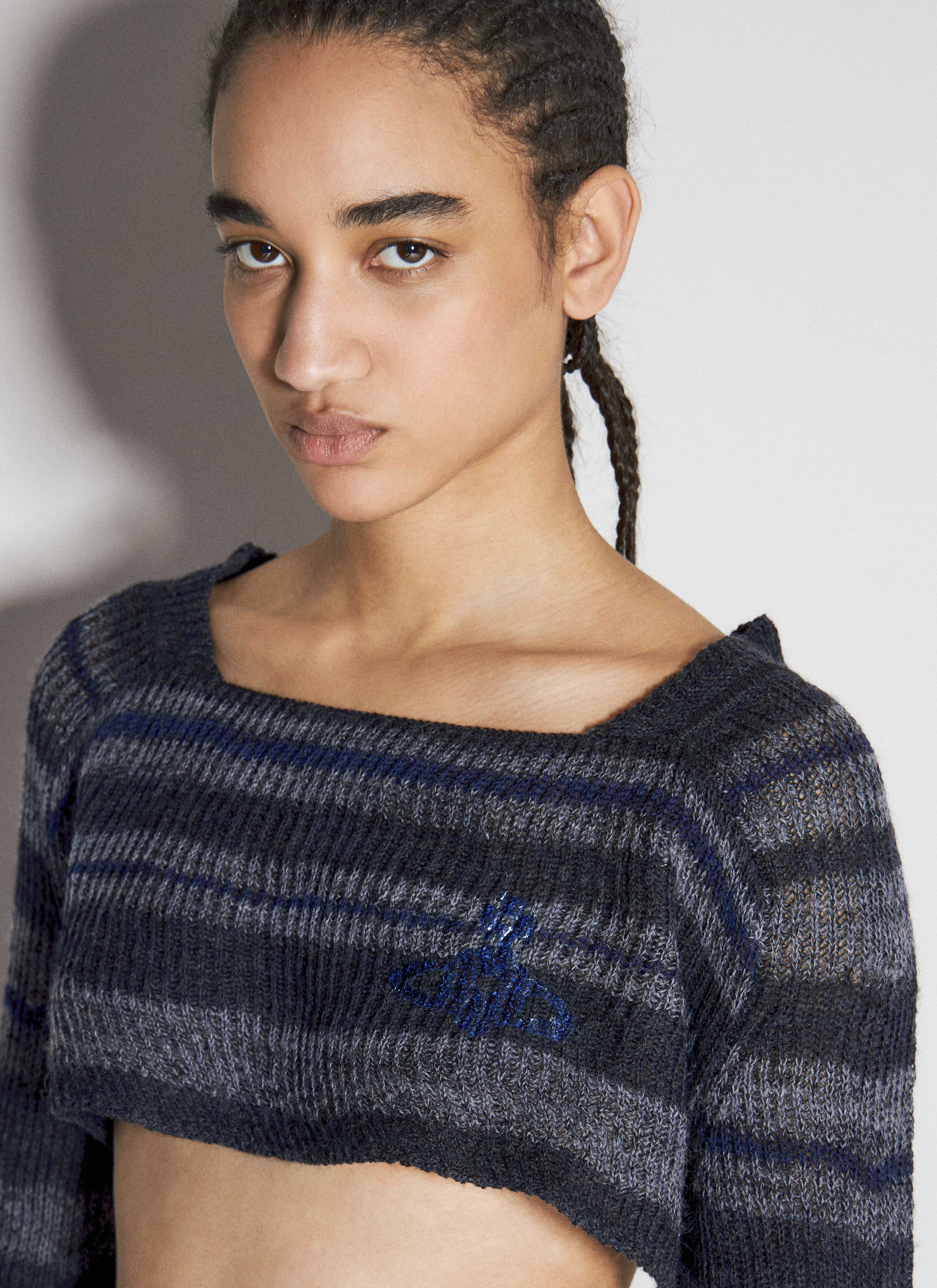 Vivienne Westwood Women's' Bedrock Cropped Knit Top in Blue | LN-CC®