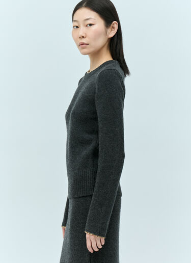 TOTEME Chain-Edge Knit Sweater Grey tot0255027