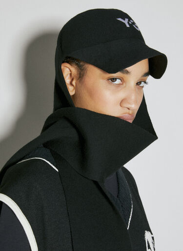 Y-3 Contrast Logo Baseball Cap With Scarf Black yyy0354036