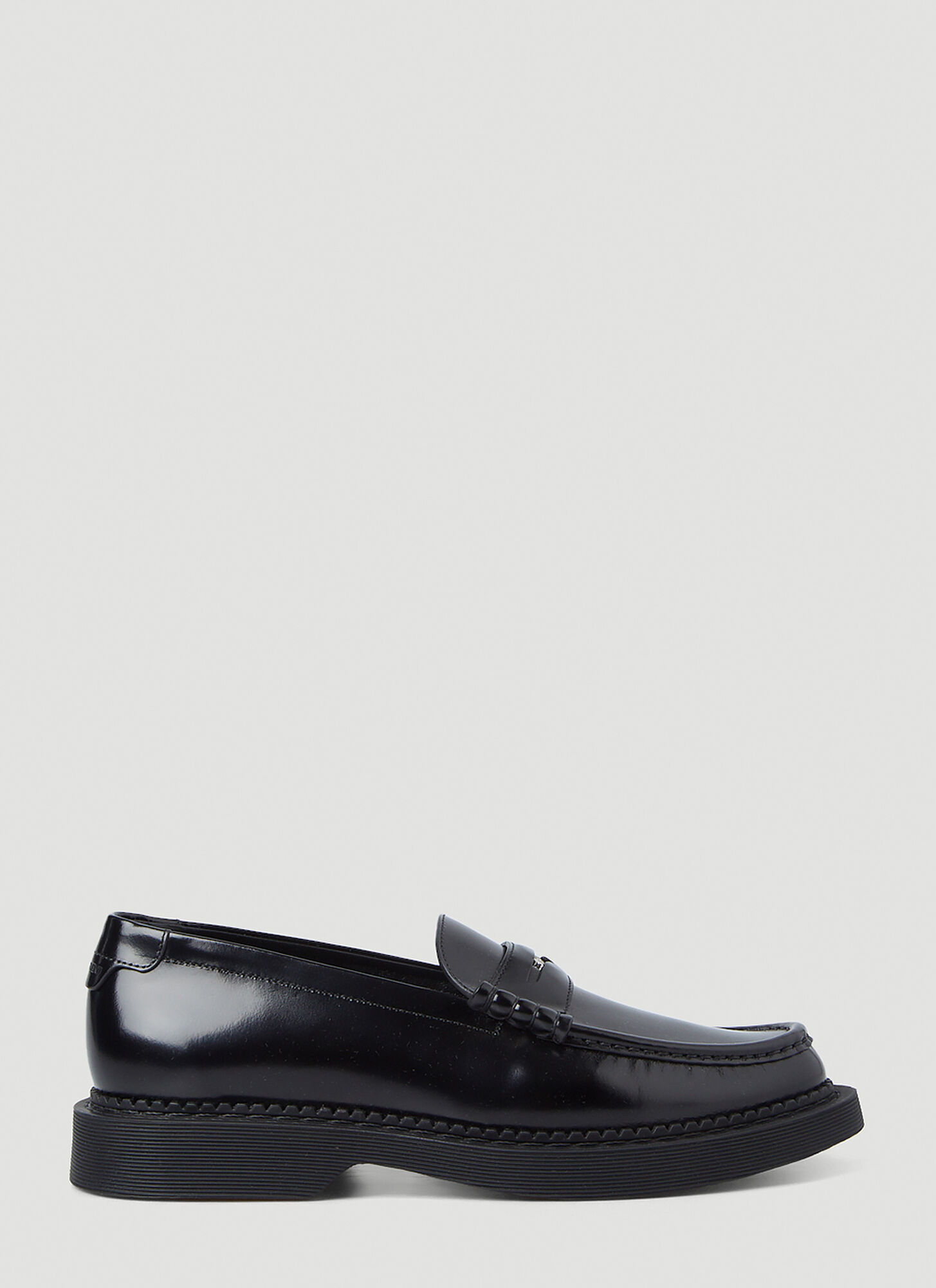Saint Laurent Anthony Embellished Leather Penny Loafers In Black