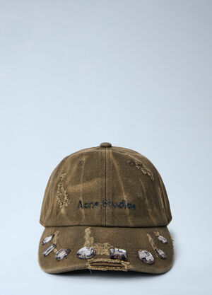 Acne Studios Logo Baseball Cap Brown acn0164007