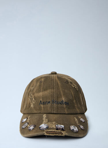 Acne Studios Logo Baseball Cap Brown acn0164007