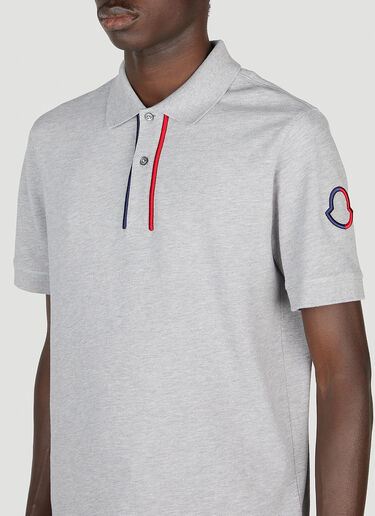 Moncler Logo Patch Polo Shirt Grey mon0151016