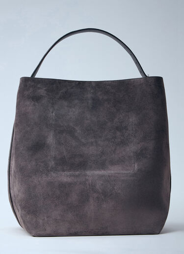TOTEME Belted Suede Tote Bag Grey tot0264034