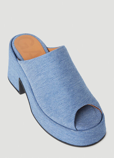 GANNI Retro Flatform Mules Blue gan0252034