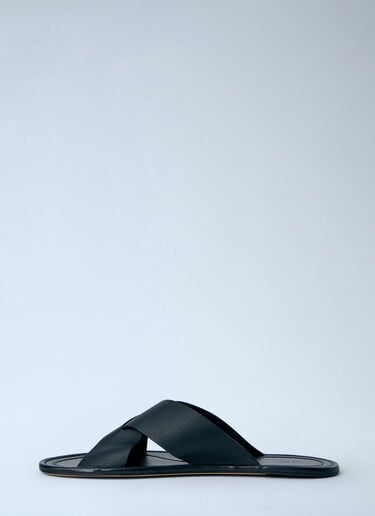 The Row Malick Crossed-Strap Sandals Black row0164011