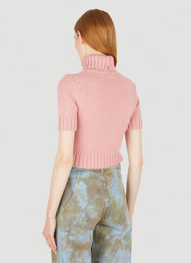 Acne Studios Roll Neck Knit Top Pink acn0248014