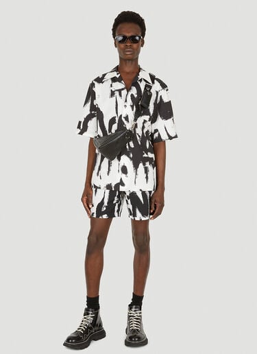 Alexander McQueen [그래피티] 셔츠 화이트 amq0149007
