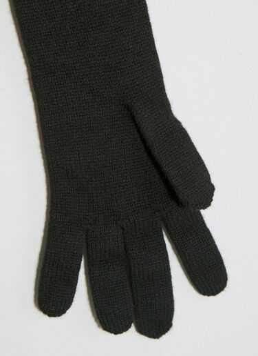 Saint Laurent Long Cashmere Knit Gloves Black sla0253172