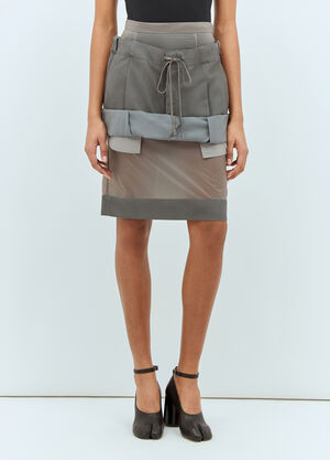 Maison Margiela Layered Midi Skirt Grey mla0259009