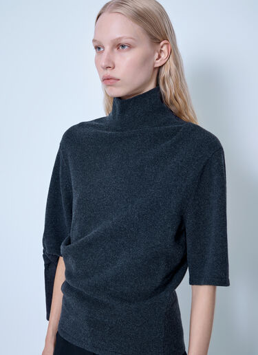 LN-CC® - Jacquemus: La Maille Fiocco Knit Top - Dark Grey Jacquemus La Maille Fiocco Knit Top Dark Grey jac0266016