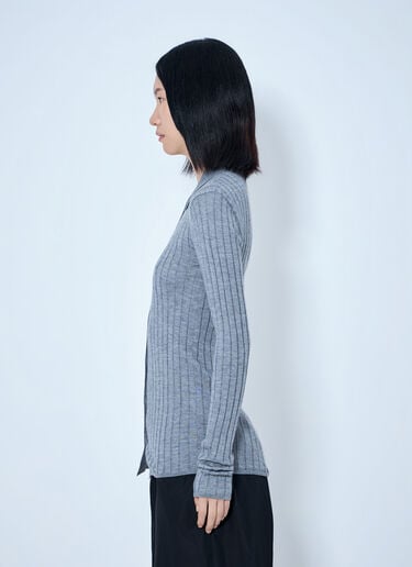 Toteme Slim Ribbed Cardigan Grey tot0265005