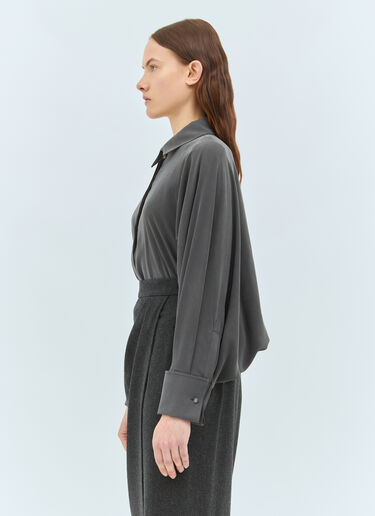 Max Mara Silk Bodysuit Shirt Grey max0258033