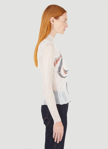 JW Anderson 透明褶皱印花衬托上衣 白色 jwa0246025