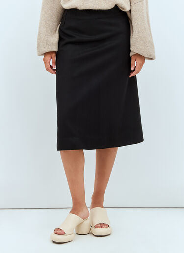 Wool Midi Skirt Jil Sander Wool Midi Skirt Black jil0257009