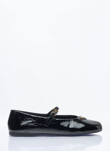 Prada 베르니체 발레리나 플랫 슈즈 블랙 pra0259001