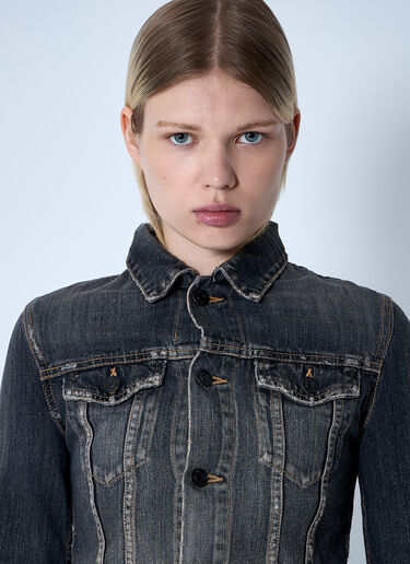 Balenciaga Lace-Up Denim Jacket Dark Grey bal0260002